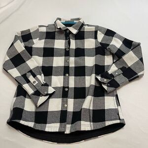 Orvis Black White Plaid Button Up Shirt Size Medium